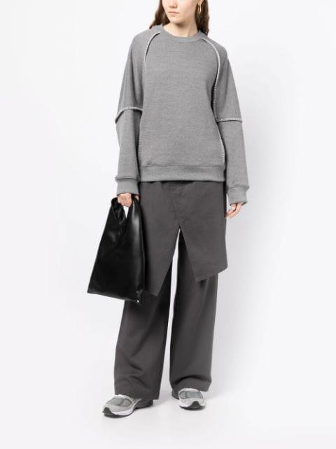 whipstitch layered sweatshirt by GOEN.J