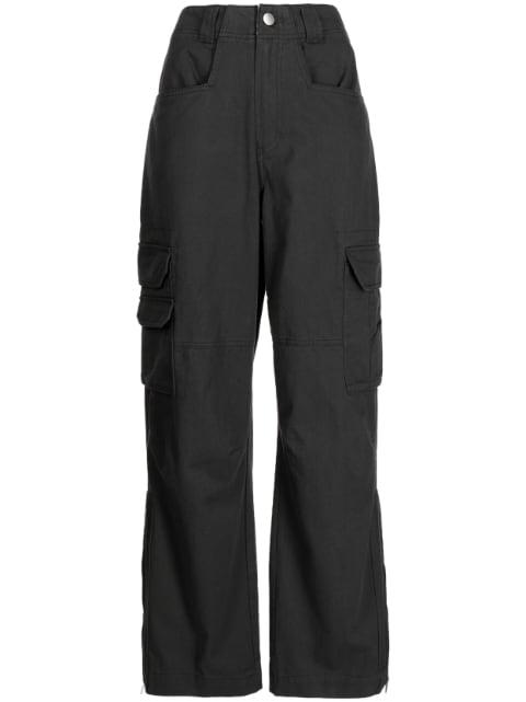 wide-leg cotton cargo pants by GOEN.J