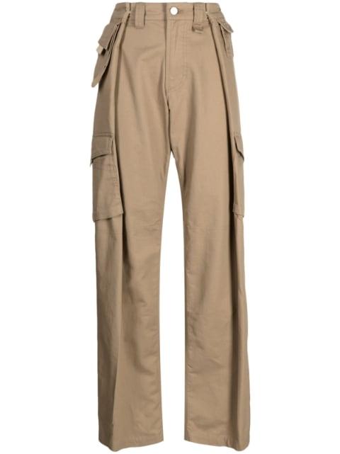 wide-leg cotton cargo pants by GOEN.J