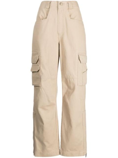 wide-leg cotton cargo pants by GOEN.J