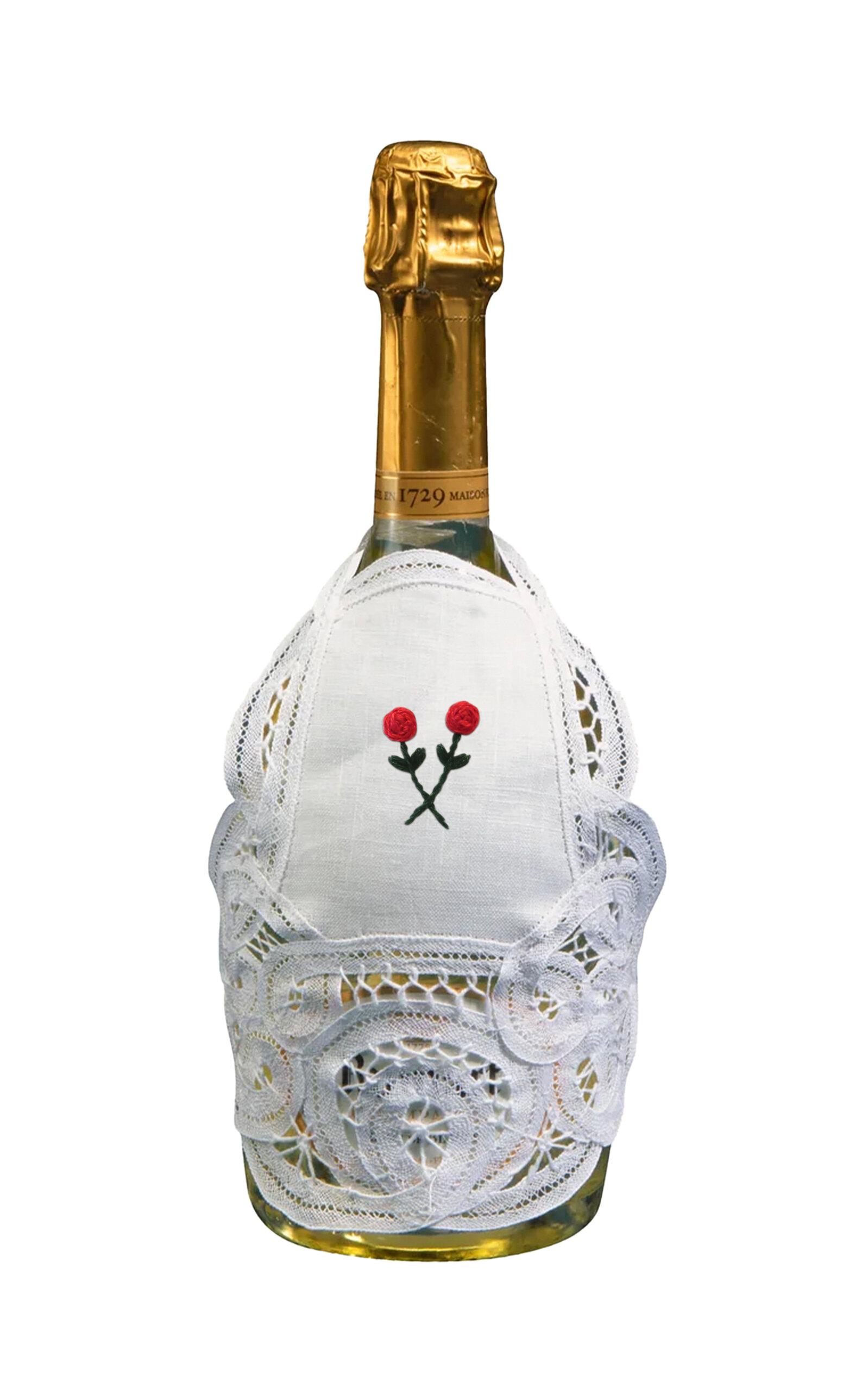 Gohar World - Champagne Bottle Apron - White - Moda Operandi by GOHAR WORLD