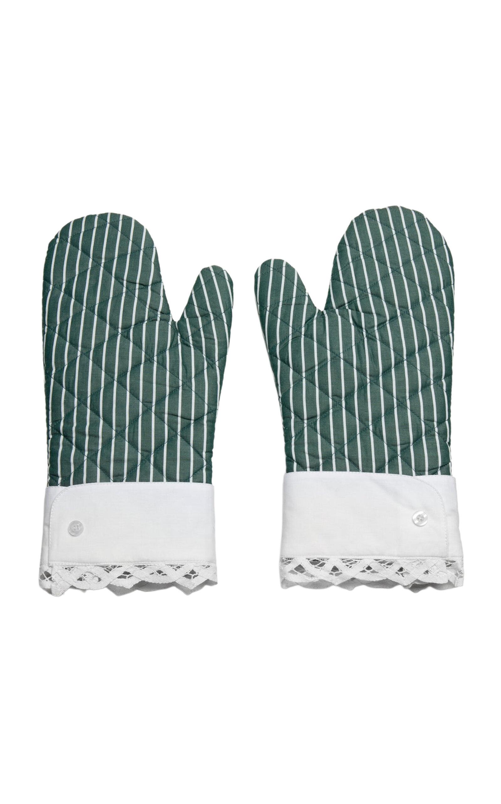 Gohar World - Cotton Oven Gloves - Green - Moda Operandi by GOHAR WORLD
