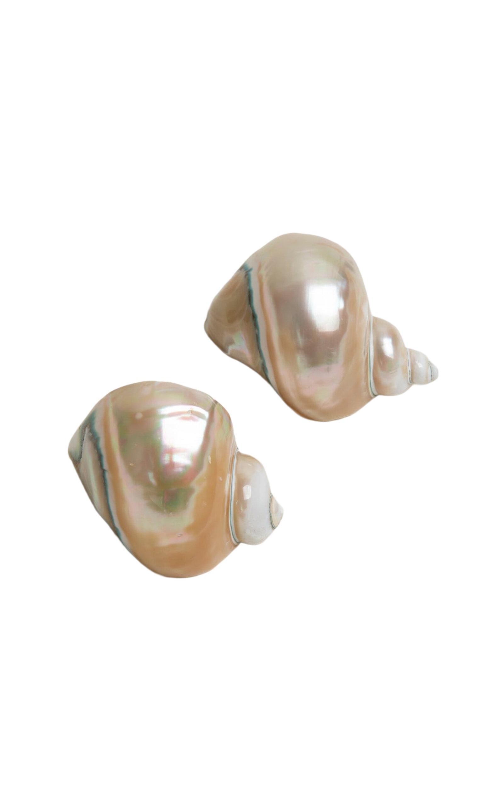 Gohar World - Set-of-Two Shell Napkin Rings - White - Moda Operandi by GOHAR WORLD