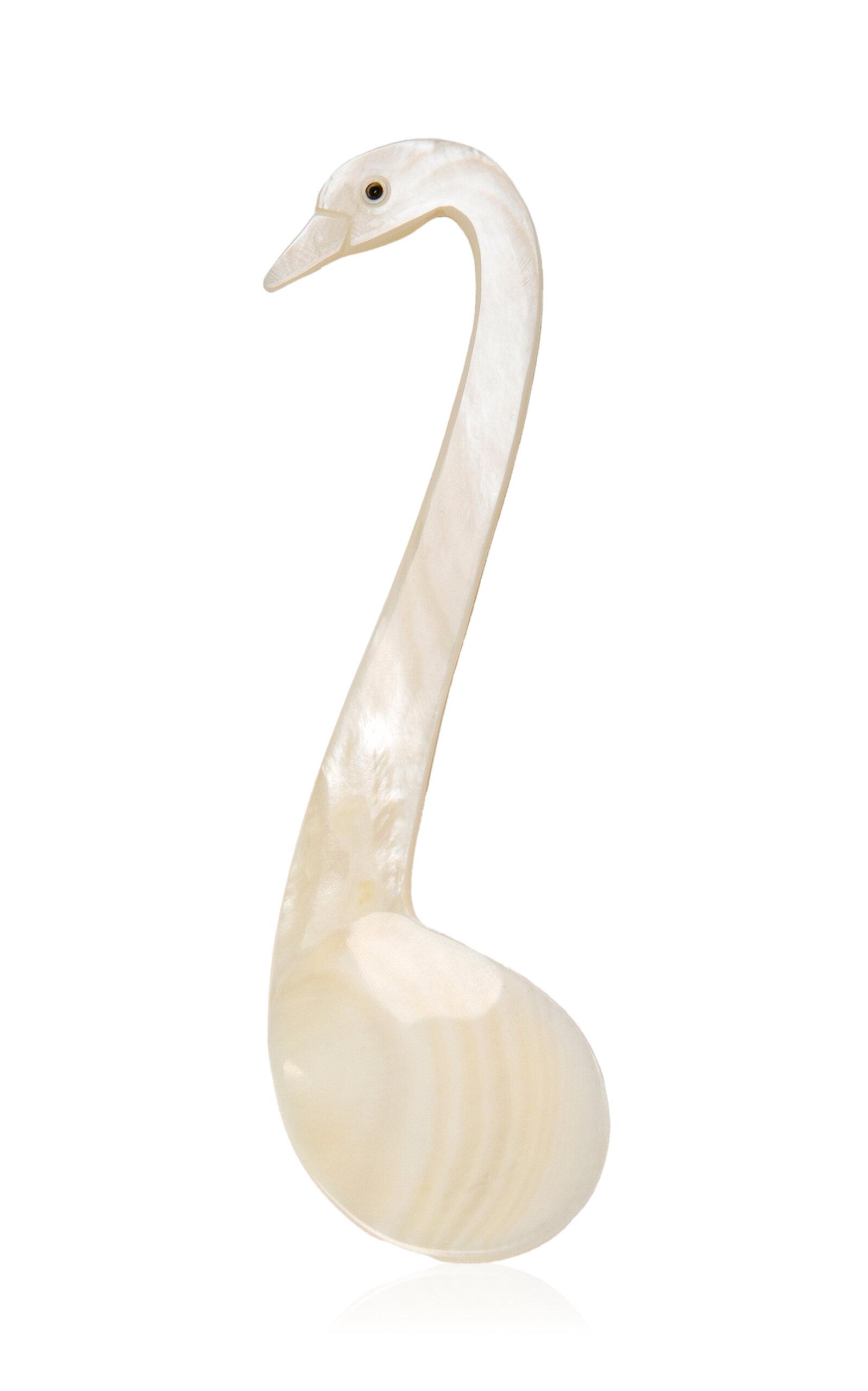 Gohar World - Swan Spoon; Mother Of Pearl - Multi - Moda Operandi by GOHAR WORLD