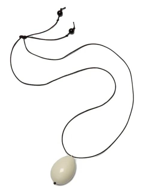 Host egg-pendant cord necklace by GOHAR WORLD