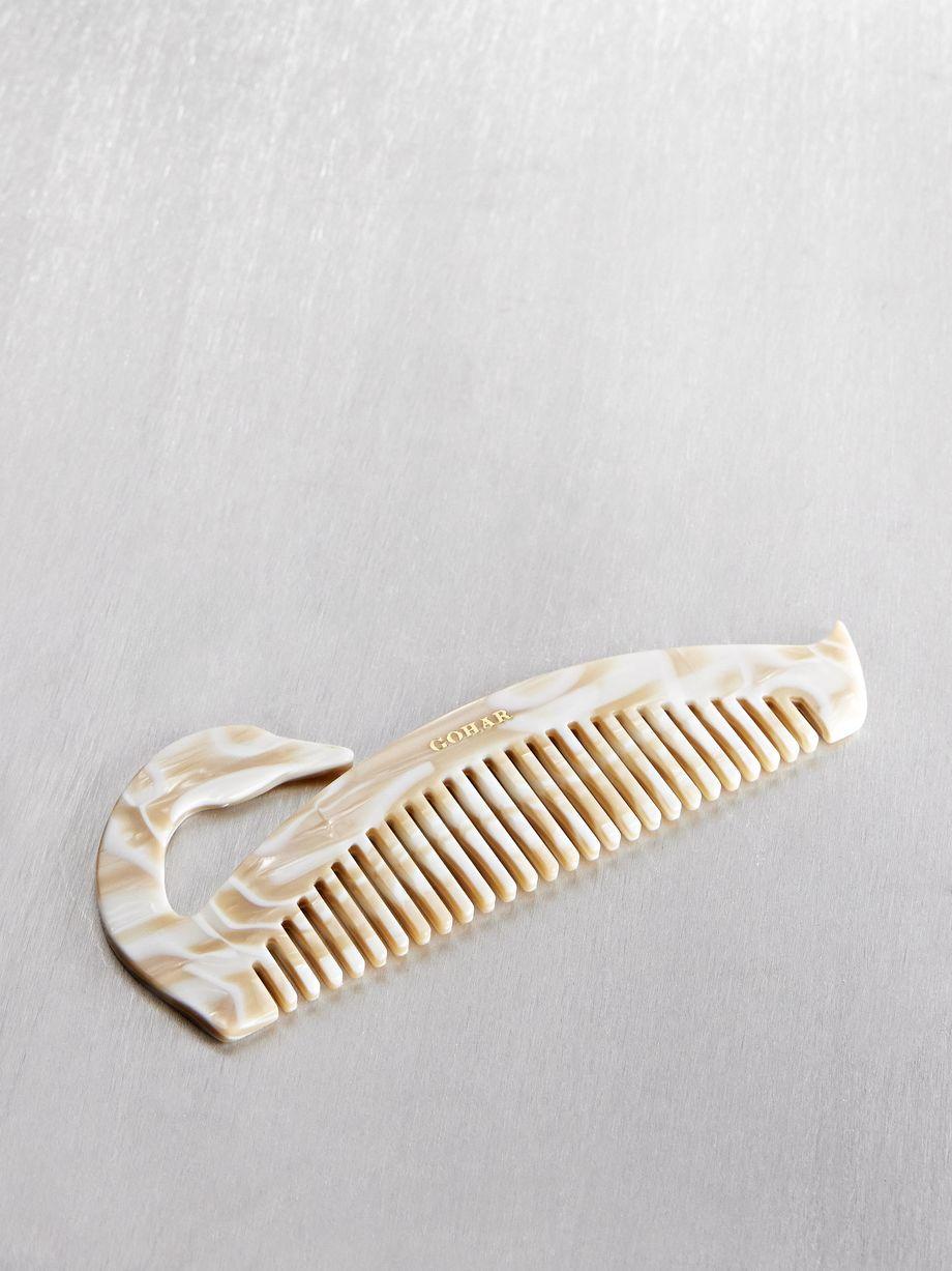 Swan marbled acetate hair comb by GOHAR WORLD