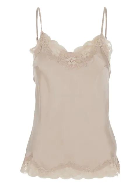 floral-lace silk top by GOLD HAWK