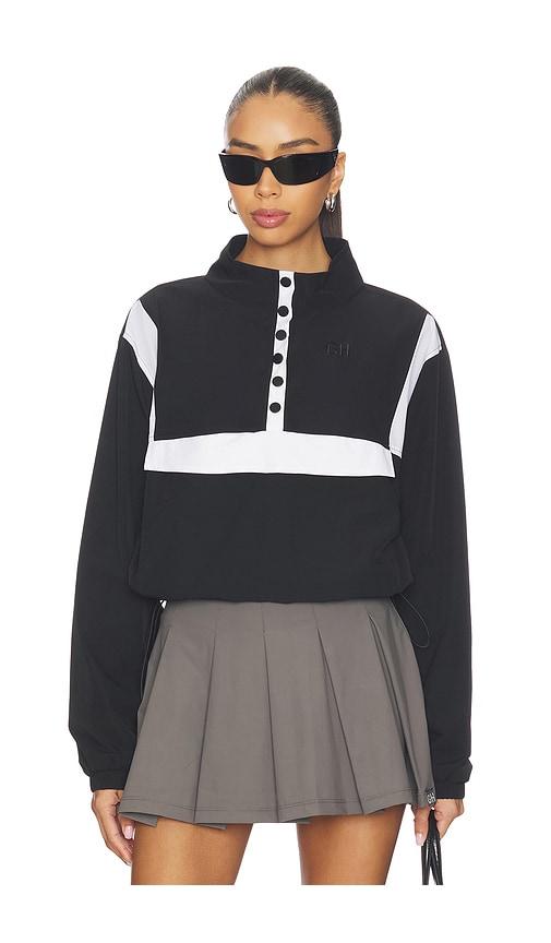 Gold Hinge Airglyde Cropped Windbreaker in Black by GOLD HINGE
