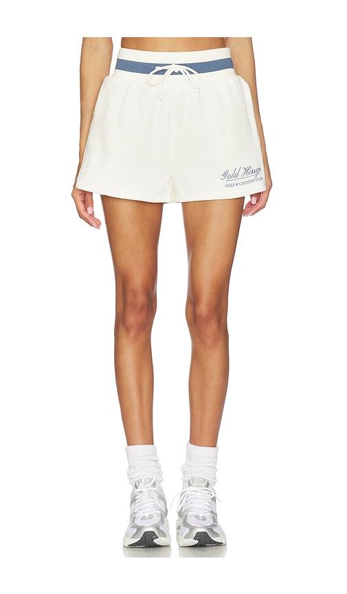 Gold Hinge Country Club Wide Band Sweatshorts in Cream by GOLD HINGE