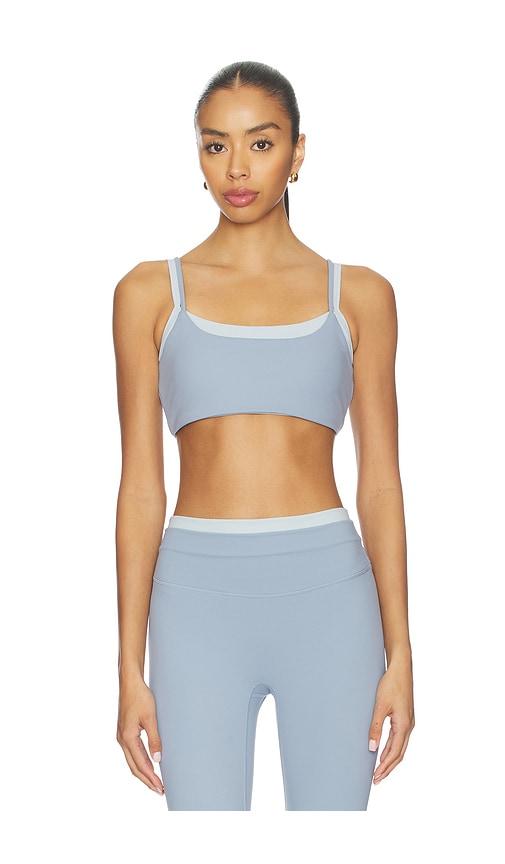 Gold Hinge Double Layer Strydeform Sports Bra in Slate by GOLD HINGE
