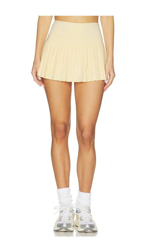 Gold Hinge Pleated Tennis Skirt in Yellow by GOLD HINGE
