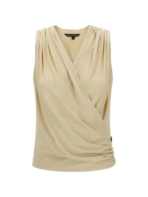 Calipso crossed draping V-neck top by GOLDBERGH