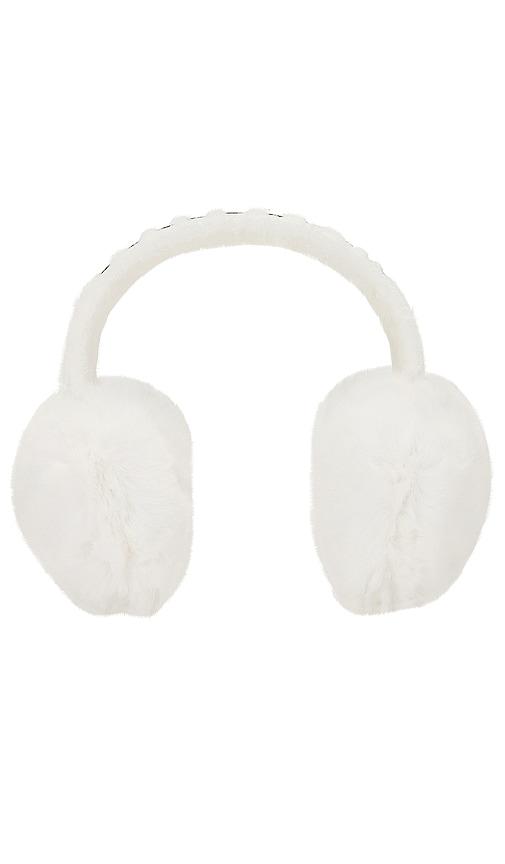 Goldbergh Fluffy Ear Warmers in White by GOLDBERGH