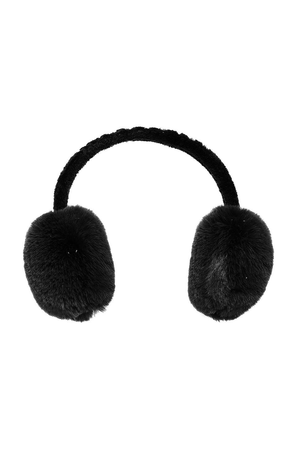 Goldbergh Fluffy Earwarmers in Black by GOLDBERGH
