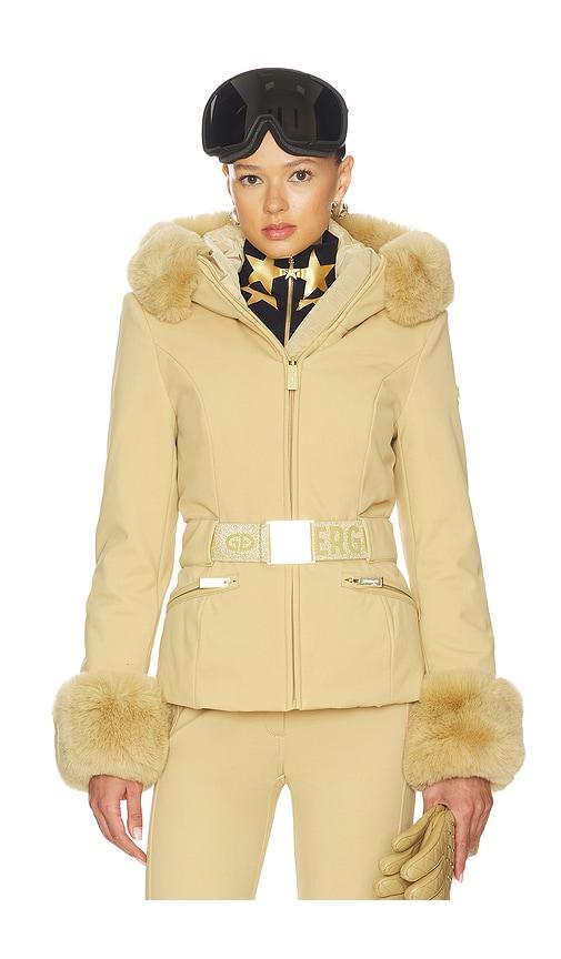 Goldbergh Prezioso Faux Border Ski Jacket in Tan by GOLDBERGH
