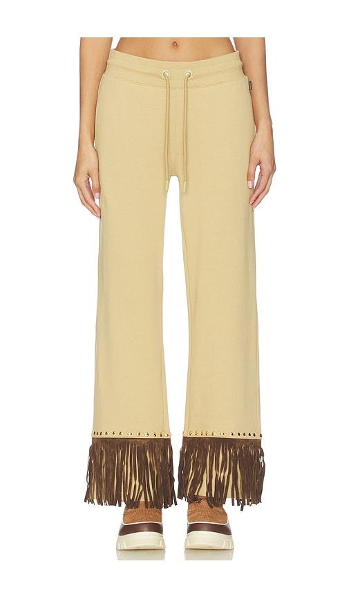 Goldbergh Reign Wide Leg Track Pant in Tan by GOLDBERGH
