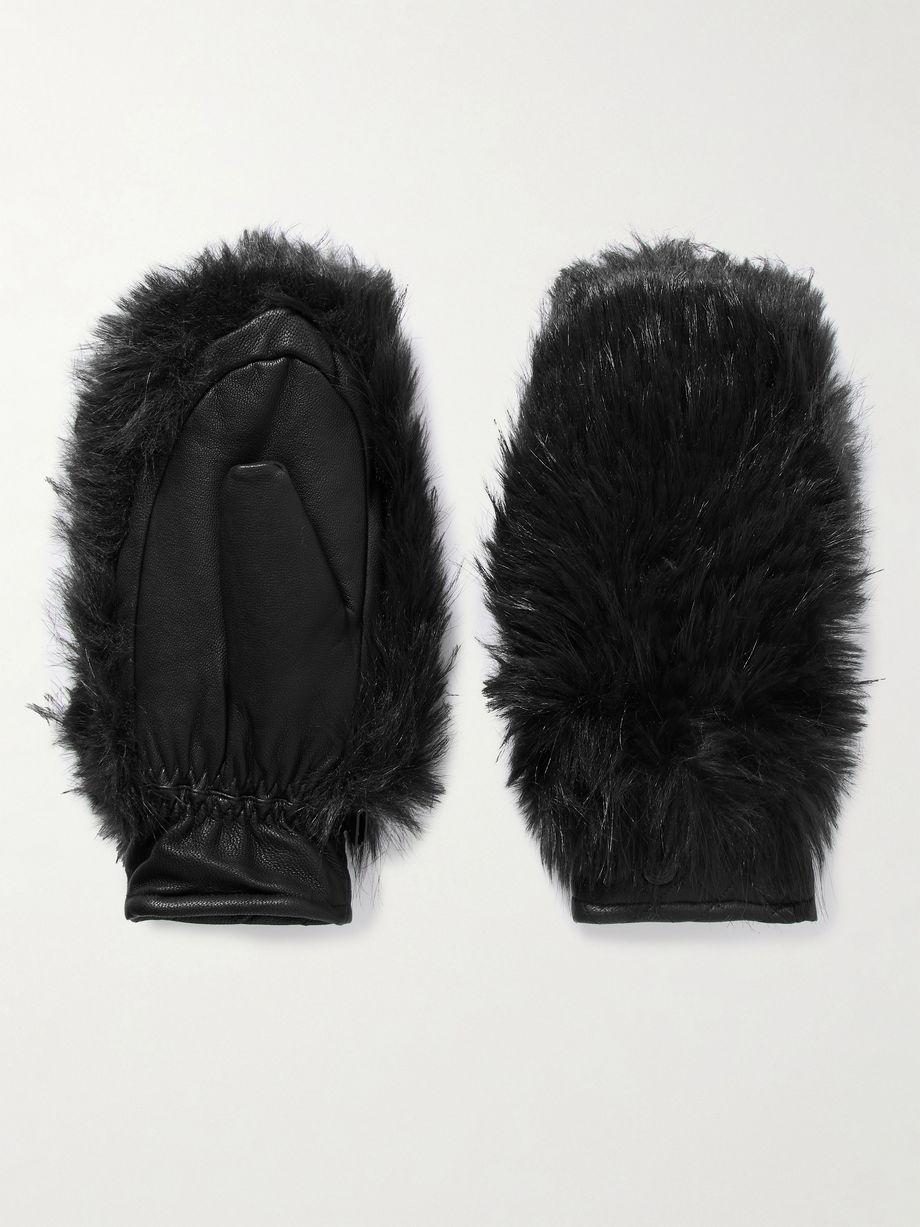 Hill plush-trimmed padded leather ski gloves by GOLDBERGH