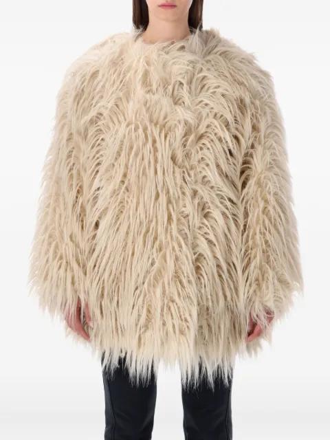 single-breasted faux-fur coat by GOLDBERGH