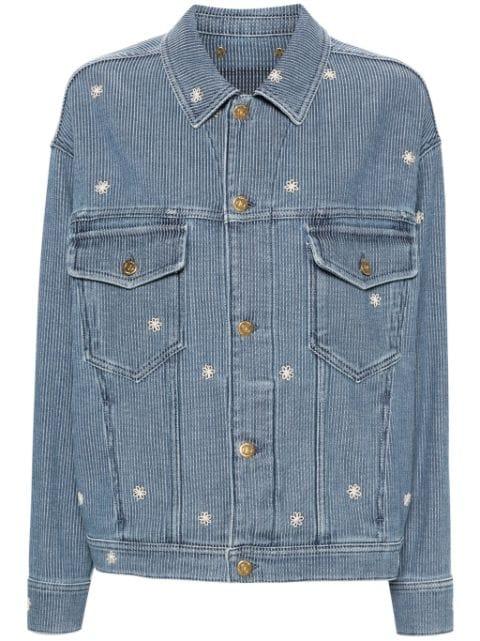 Babette floral-embroidered denim jacket by GOLDEN GOOSE