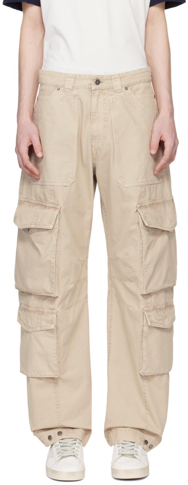 Beige Pocket Cargo Pants by GOLDEN GOOSE