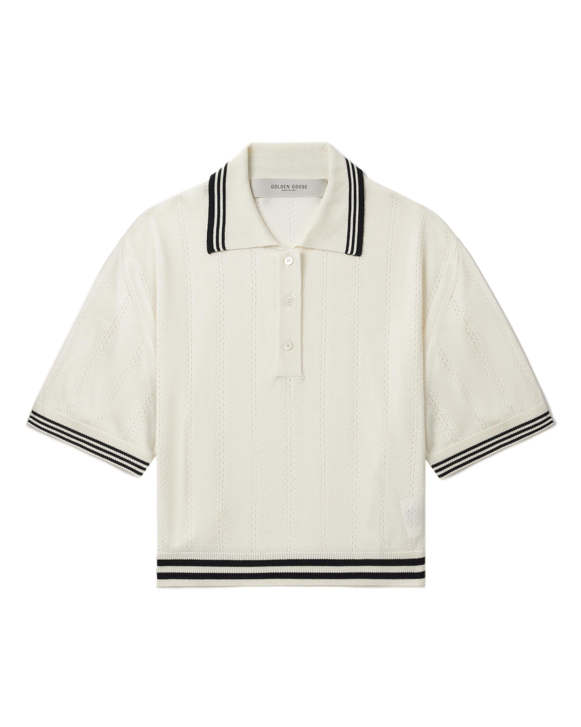 Crop polo shirt by GOLDEN GOOSE