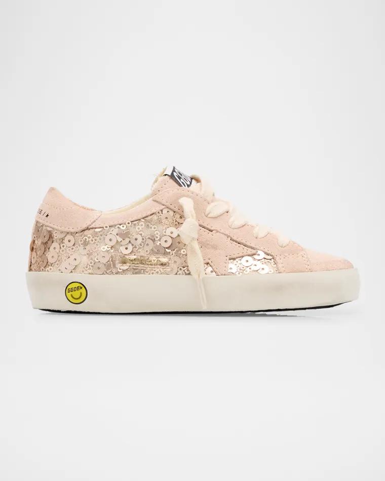 Girl's Exclusive Super Star Sequined Low-Top Sneakers by GOLDEN GOOSE