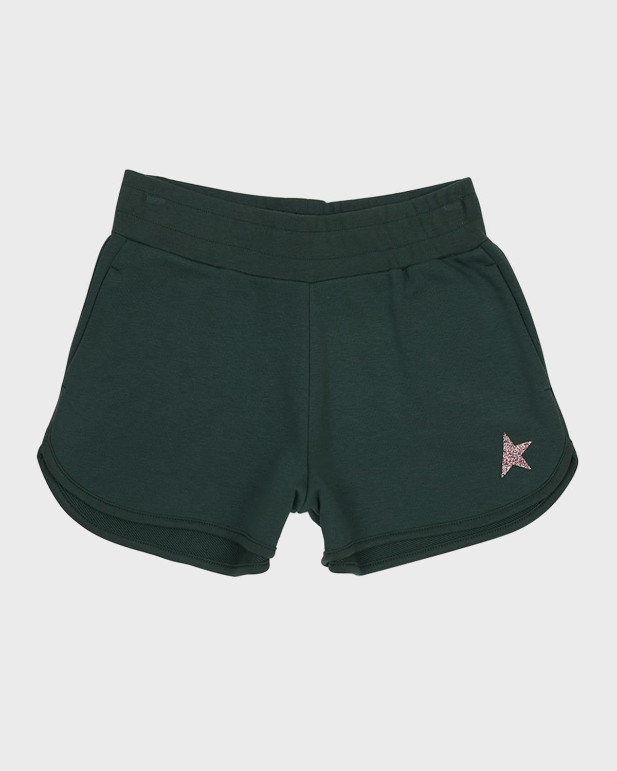 Girl's Glitter Star Fleece Shorts, Size 4-10 by GOLDEN GOOSE