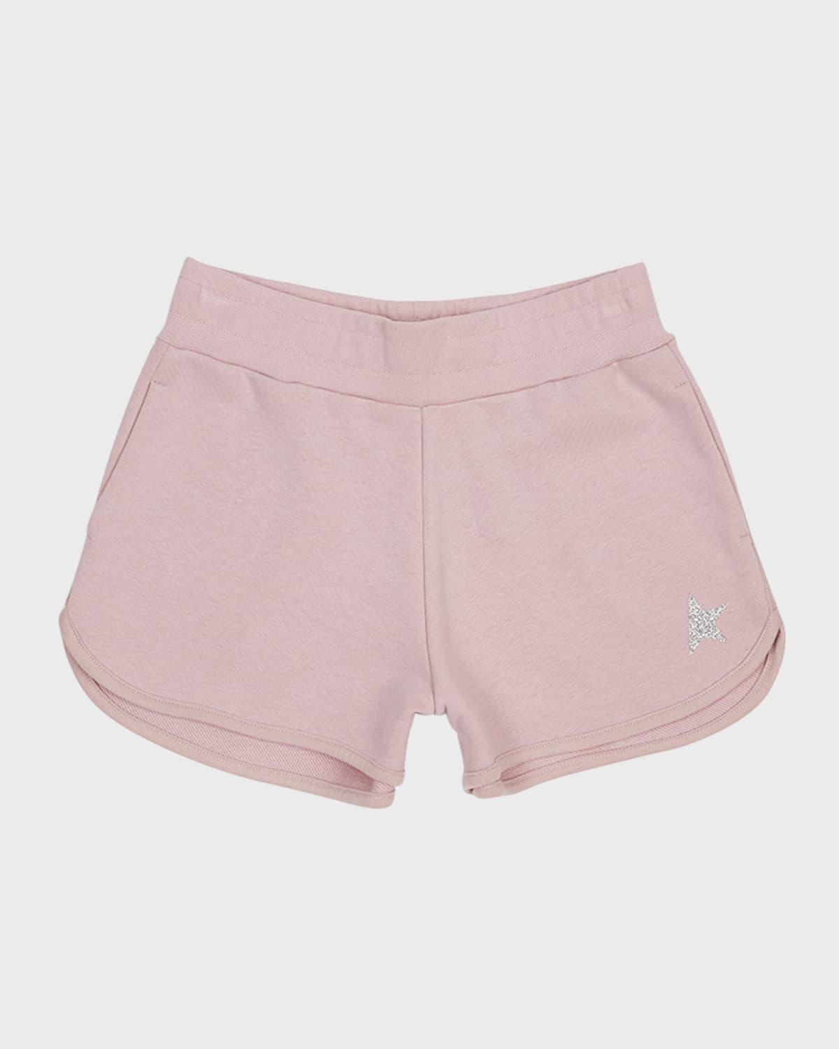 Girl's Glitter Star Fleece Shorts, Size 4-10 by GOLDEN GOOSE