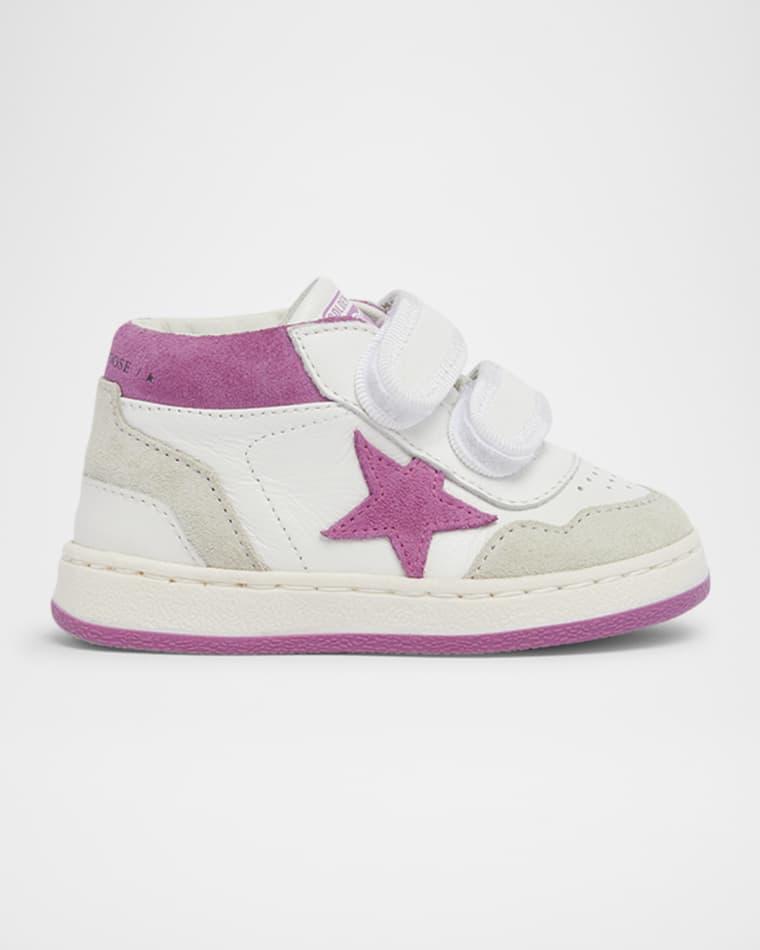 Girl's June Basket Mixed-Leather Grip-Strap Sneakers, Baby/Toddler by GOLDEN GOOSE