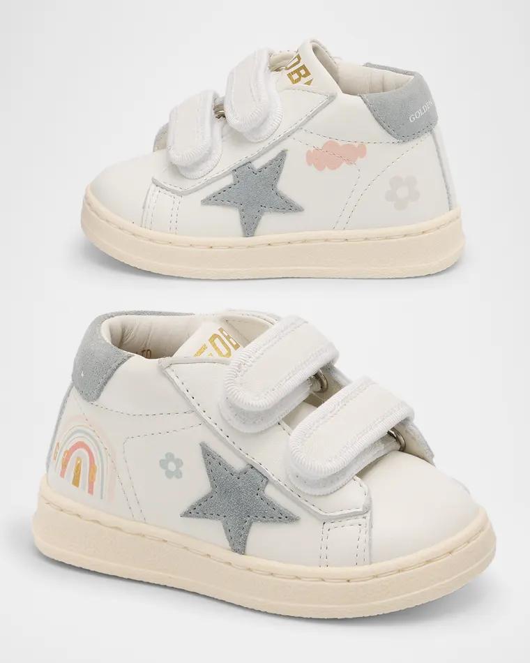 Girl's June Leather Pastel Drawing Sneakers, Baby/Toddler by GOLDEN GOOSE