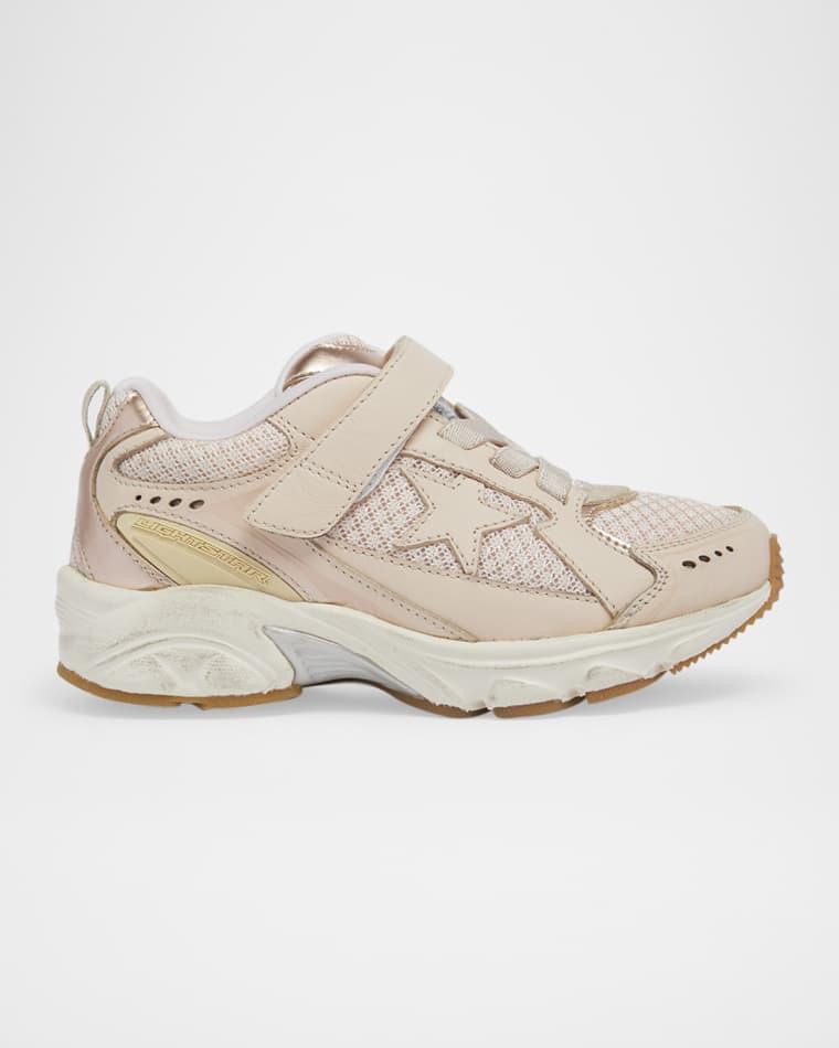 Girl's Lightstar Net Mixed Leather Runner Sneakers by GOLDEN GOOSE