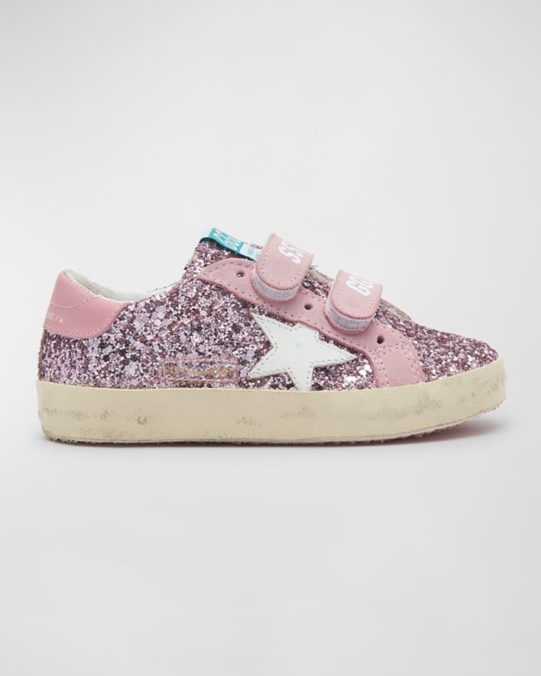 Girl's Old School Glitter Dual-Grip Sneakers, Kids by GOLDEN GOOSE