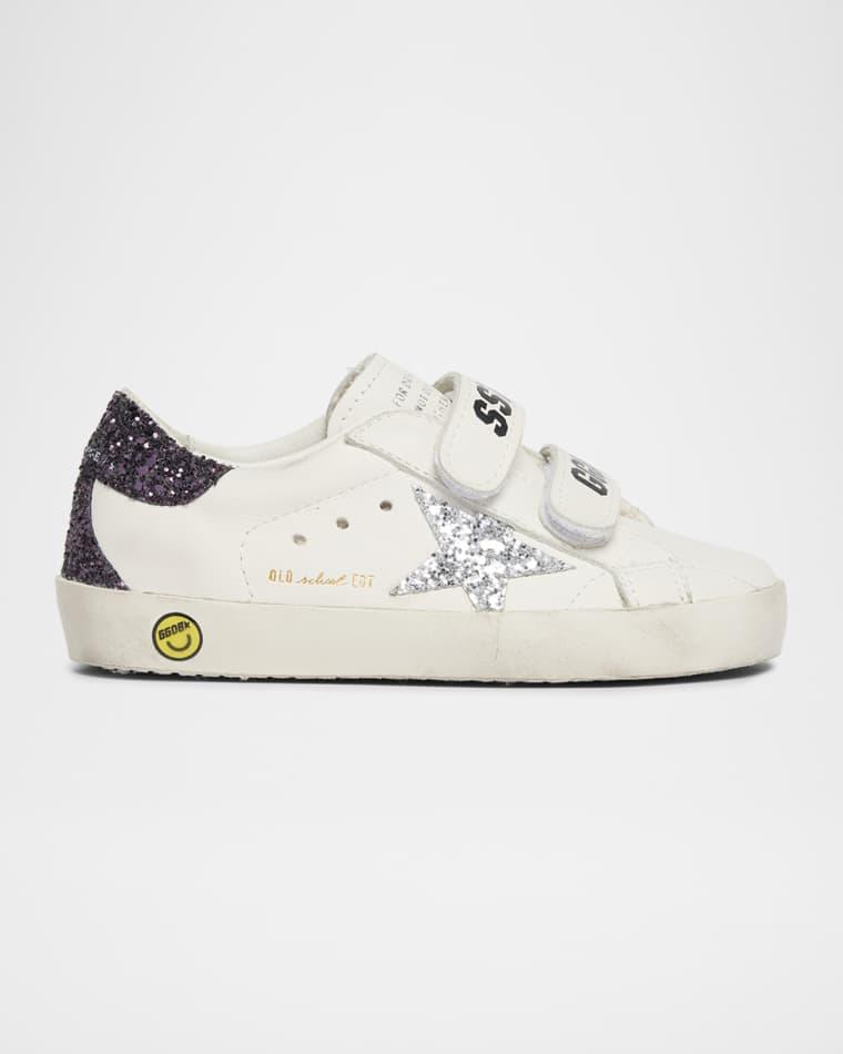 Girl's Old School Glitter Leather Sneakers, Toddlers/Kids by GOLDEN GOOSE