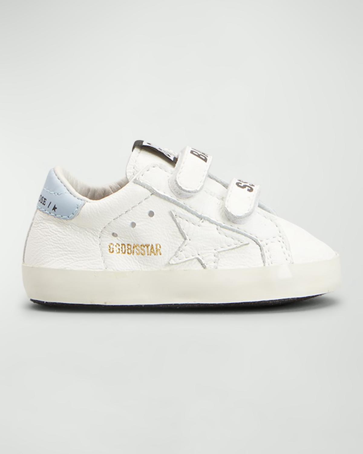 Girl's Old School Leather Grip-Strap Sneakers, Baby by GOLDEN GOOSE