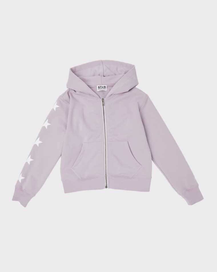 Girl's Star-Print Hoodie, Size 4-12 by GOLDEN GOOSE