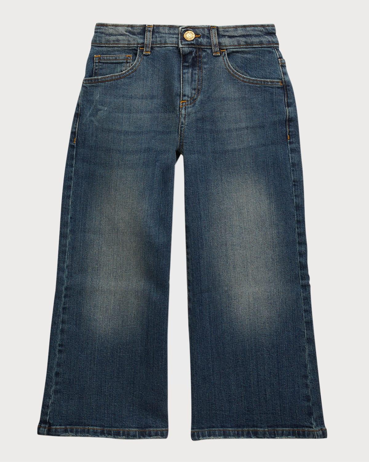 Girl's Wide Leg Medium Wash Jeans, Size 4-10 by GOLDEN GOOSE