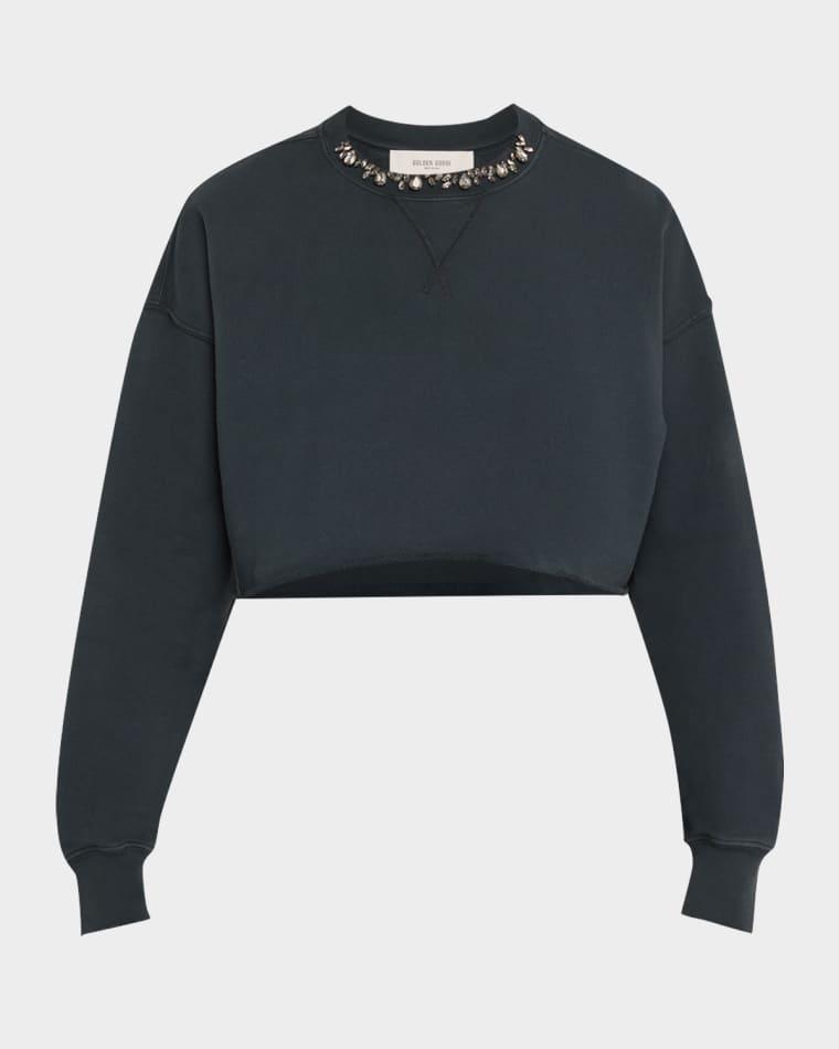 Golden Embellished Cropped Sweatshirt by GOLDEN GOOSE