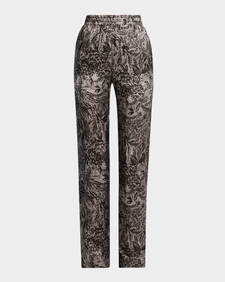 Golden Floral Viscose Twill Pants by GOLDEN GOOSE