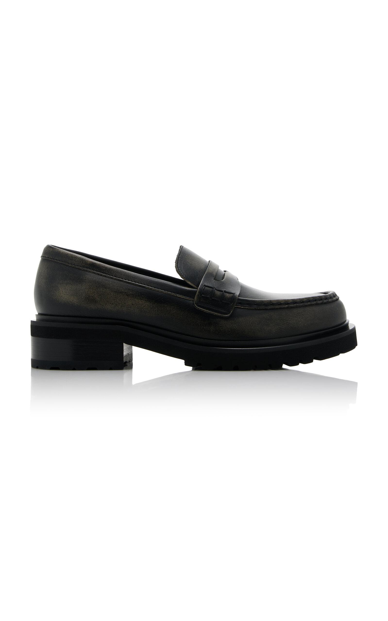 Golden Goose Distressed Leather Loafers - Moda Operandi by GOLDEN GOOSE