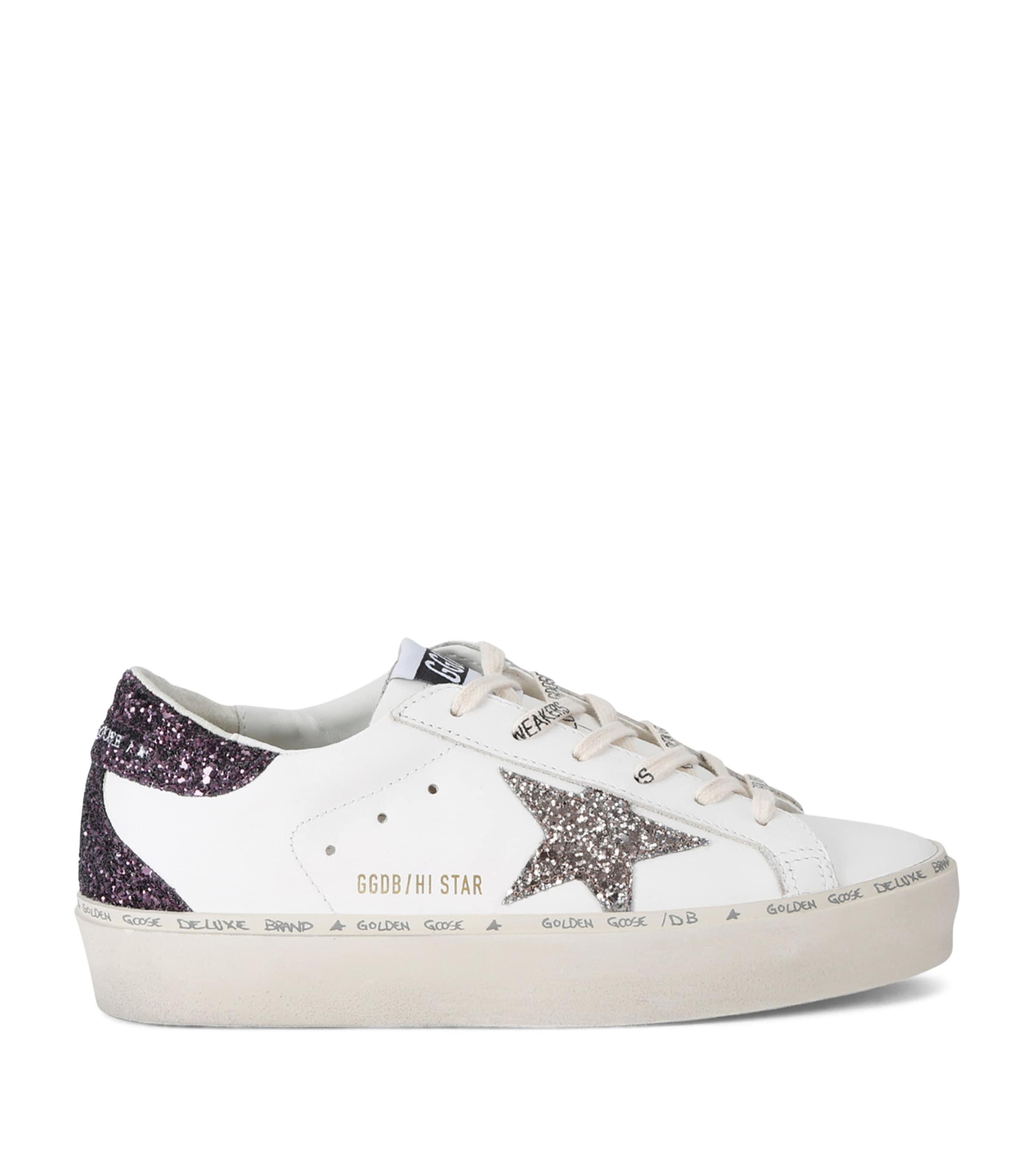 Golden Goose Leather Embellished Hi Star Sneakers by GOLDEN GOOSE