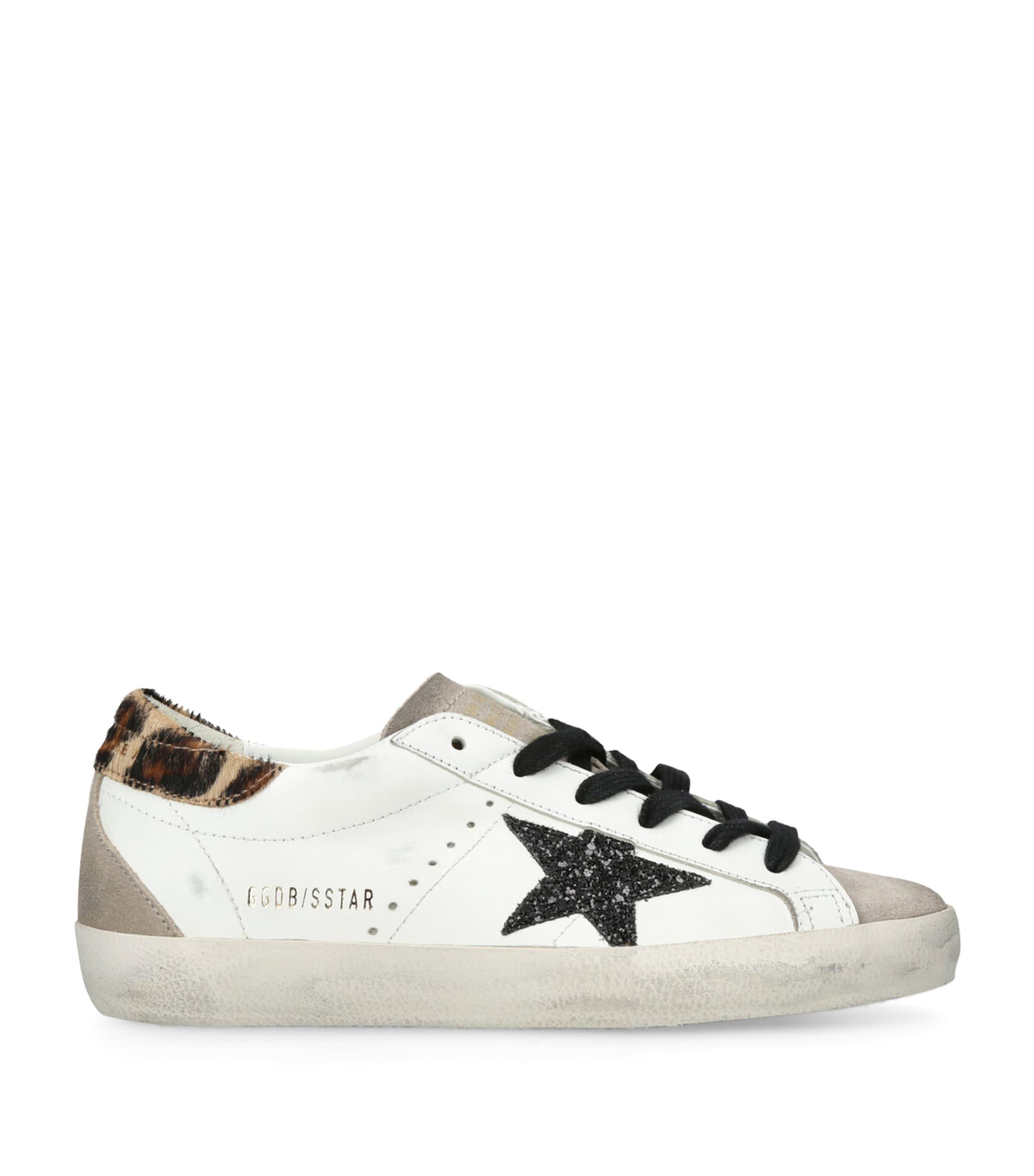 Golden Goose Leather Glittered Super-Star Sneakers by GOLDEN GOOSE