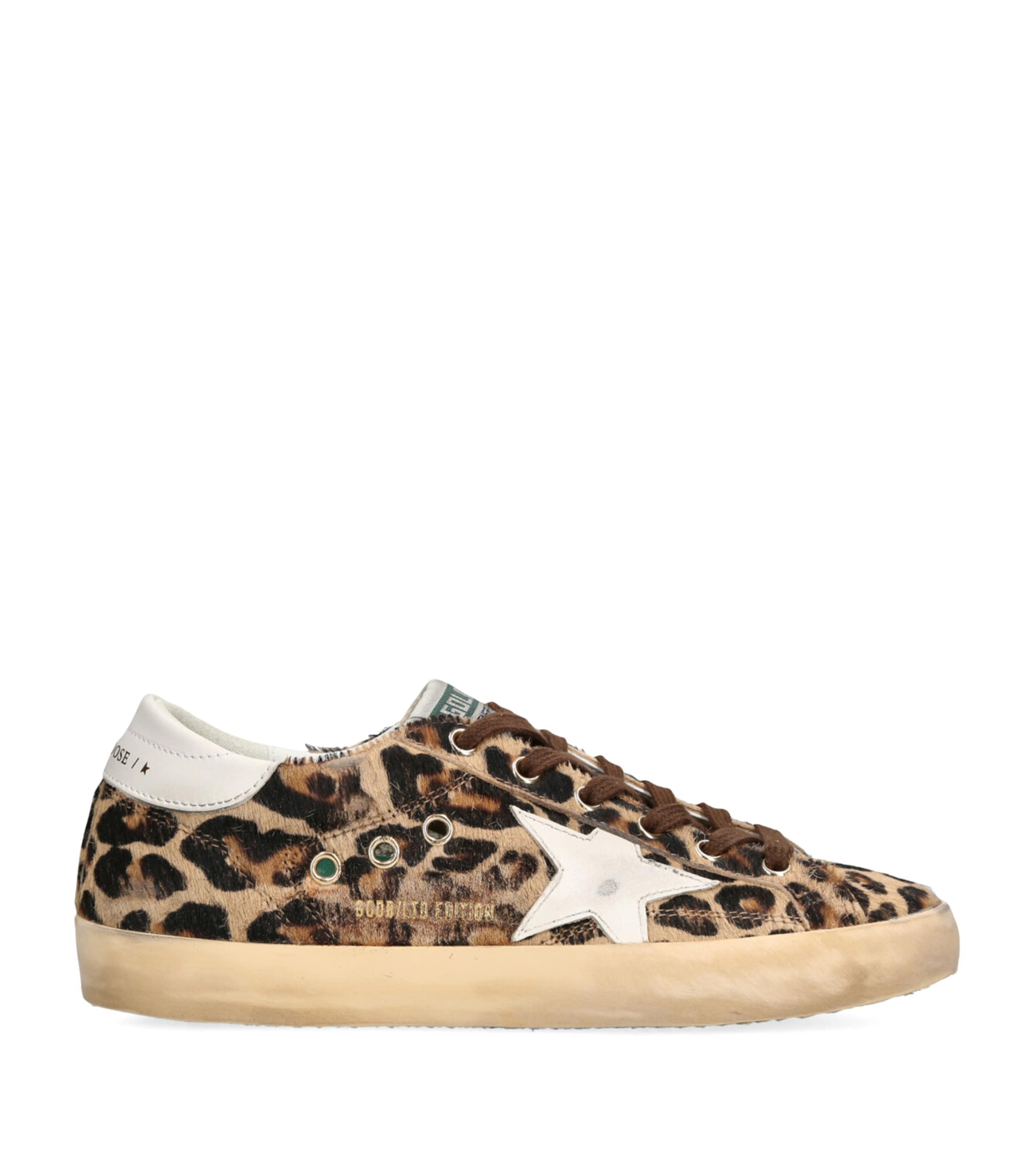 Golden Goose Pony Skin Leopard Print Super-Star Sneakers by GOLDEN GOOSE