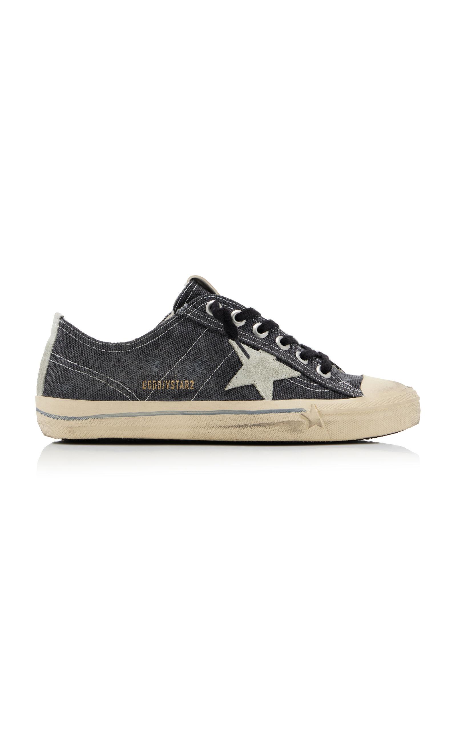 Golden Goose V-Star 2 Suede-Trimmed Canvas Sneakers - Moda Operandi by GOLDEN GOOSE