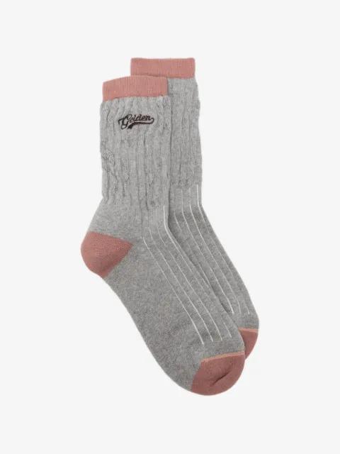 Golden logo-embroidered distressed socks by GOLDEN GOOSE