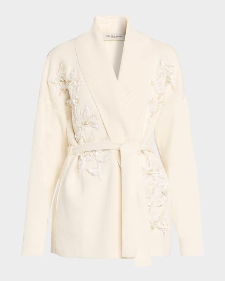 Journey Embellished Belted Cardigan by GOLDEN GOOSE