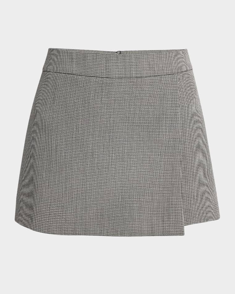 Journey Houndstooth Wrap Mini Skort by GOLDEN GOOSE