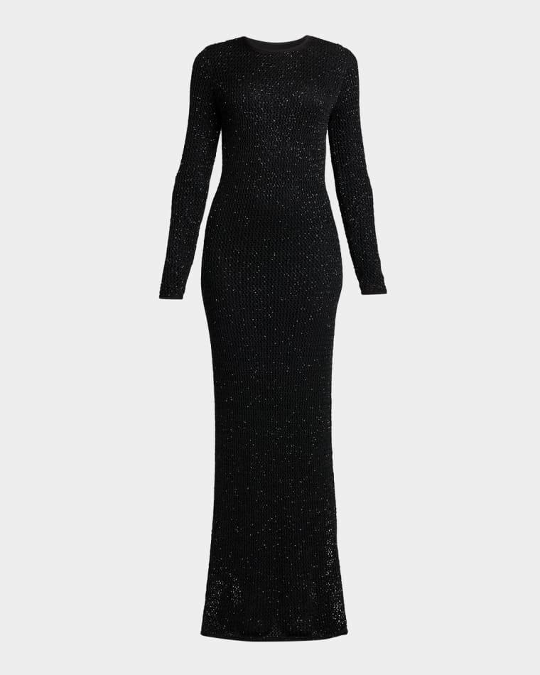 Journey Long-Sleeve Sequined Mesh Maxi Dress by GOLDEN GOOSE
