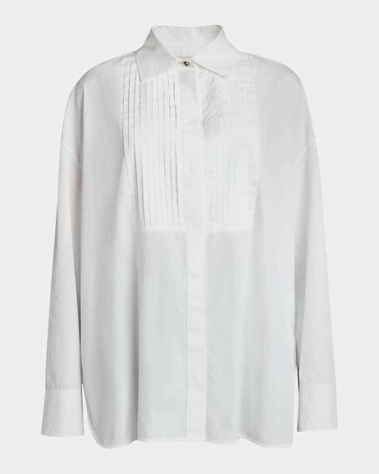 Journey Oversized Cotton Voile Tuxedo Shirt by GOLDEN GOOSE