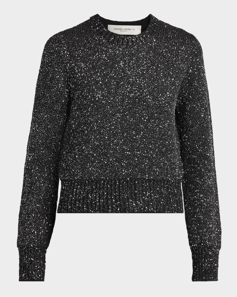 Journey Sequined Crop Sweater by GOLDEN GOOSE