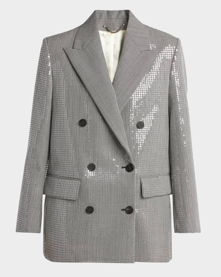 Journey Sequined Houndstooth Boyfriend Jacket by GOLDEN GOOSE